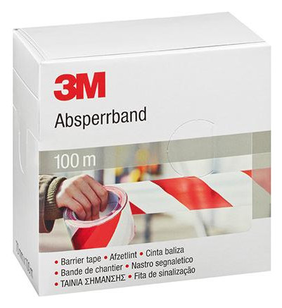 3M-Absperrband, rot-weiß - 70mm x 100m