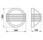 Glasleuchte 75W HV sw IP44 E27 Ø250x125mm