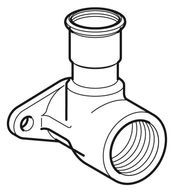 Geberit Gas-Anschlusswinkel abgesetzt Mapress 90Grad, Kupfer, Ø 28 mm x Rp 1, Länge 65 mm