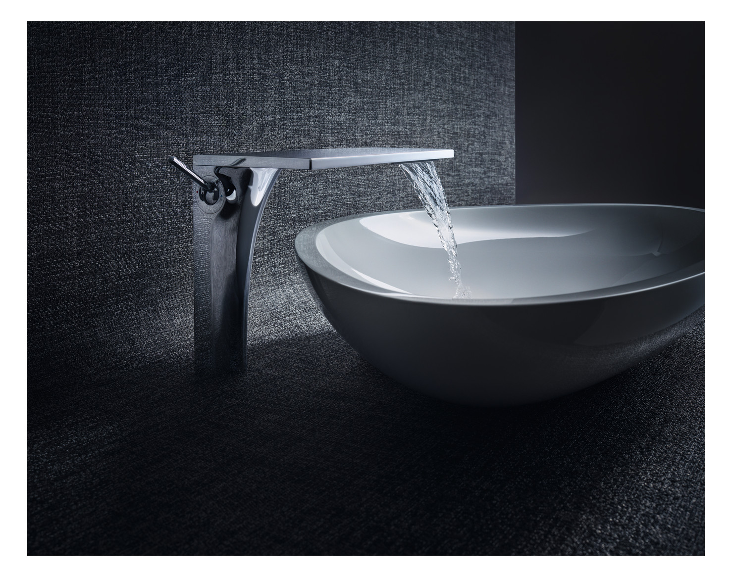 hansgrohe Waschtisch-Einhebelmischer 220 Axor Massaud Ausladung 200mm, unverschließbare Ablaufgarnitur, chrom