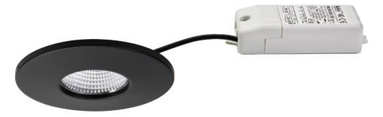 LED-Einbaustrahler 4,5W 2700-4000K 510lm Konv sw 1LED Alu IP44 mt RF:hochglänzend