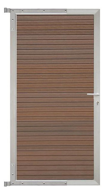 Bild WAREN-Tor-Komplettset 90 x 173 cm, Füllu ng teak Rahmen silber - n.a.-0
