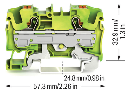 Schutzleiter-Reihenklemme 0,5-10qmm gn/ge 1Etage Hutschiene TH35