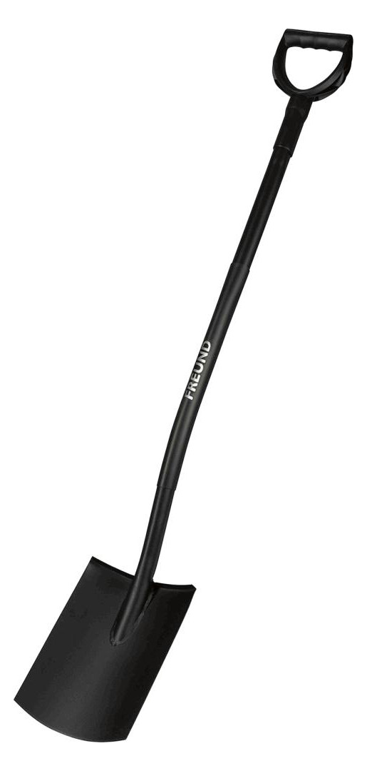 Bild Gärtnerspaten flache Form Stahlstiel Erg oline schwarz - FREUND-0