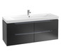 V&B Waschtisch-Unterschrank Subway 2.0 128,7 x 52 x 44,9 cm, Griff chrom, black matt lacquer