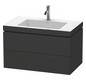 Duravit Waschtisch-Unterschrank c-bonded L-Cube 80 x 48 cm, ohne Hahnloch, amerikanischer nussbaum, 2 Schubkästen, wandhängend