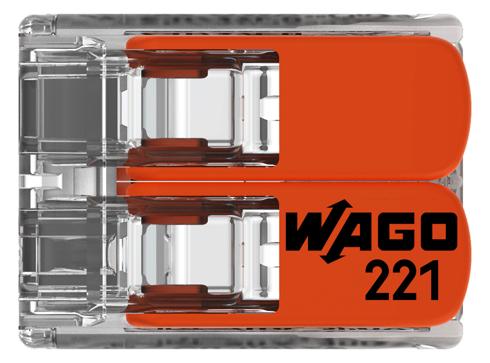 Steckklemme 2f 450V 32A Serie 221 0-4qmm m.BetätiHebel f.Massivleiter