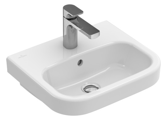 V&B Handwaschbecken Architectura 45x38cm, 1 Hahnloch, mit Überlauf, weiß