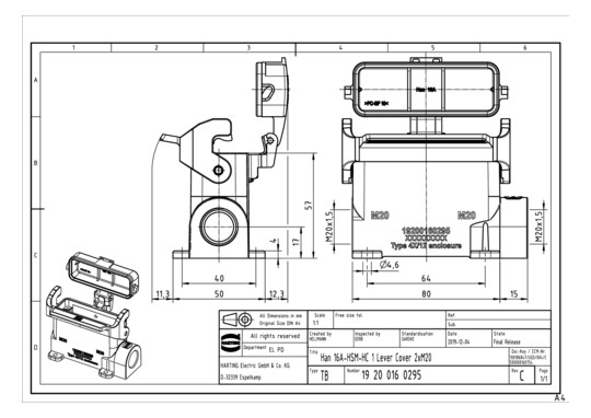 HART Sockelgehäuse 2xM20 2   19200160295 