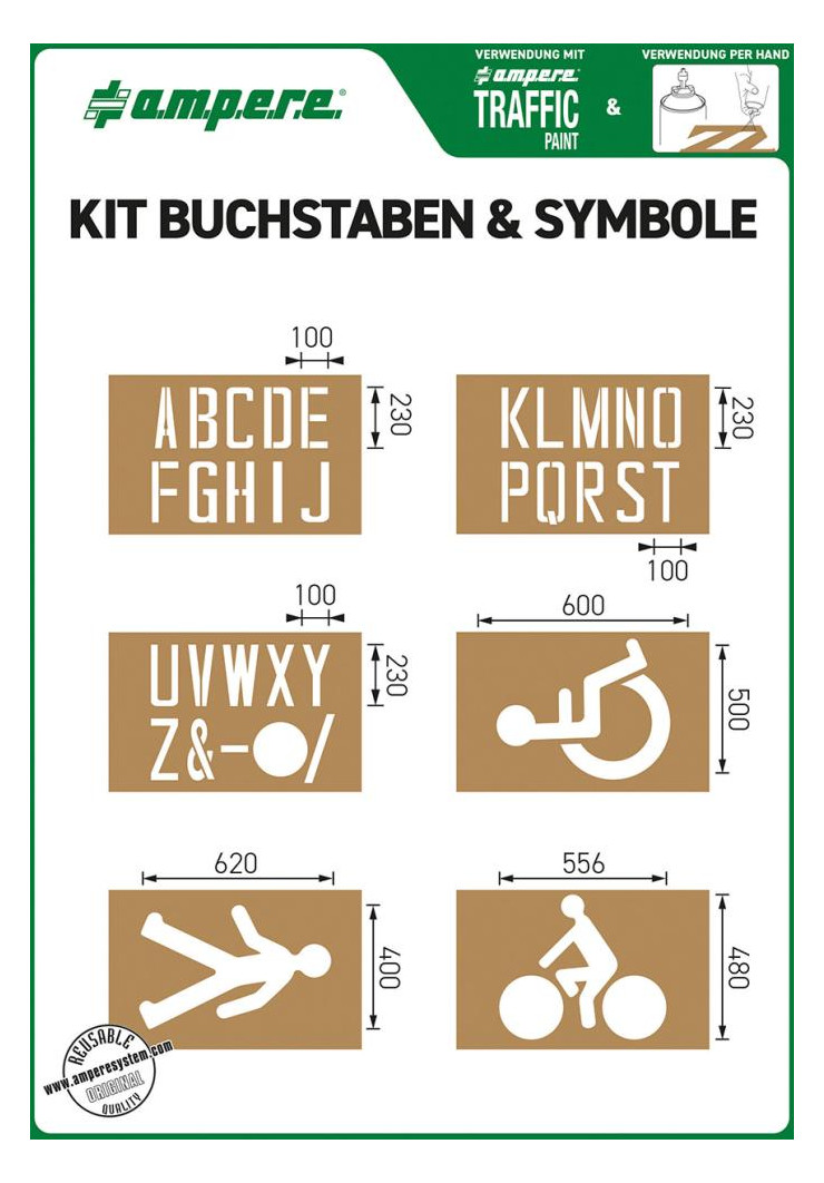 Bild Schablonenset Schablonen KIT Buchstaben und Symbole - a.m.p.e.r.e.-0