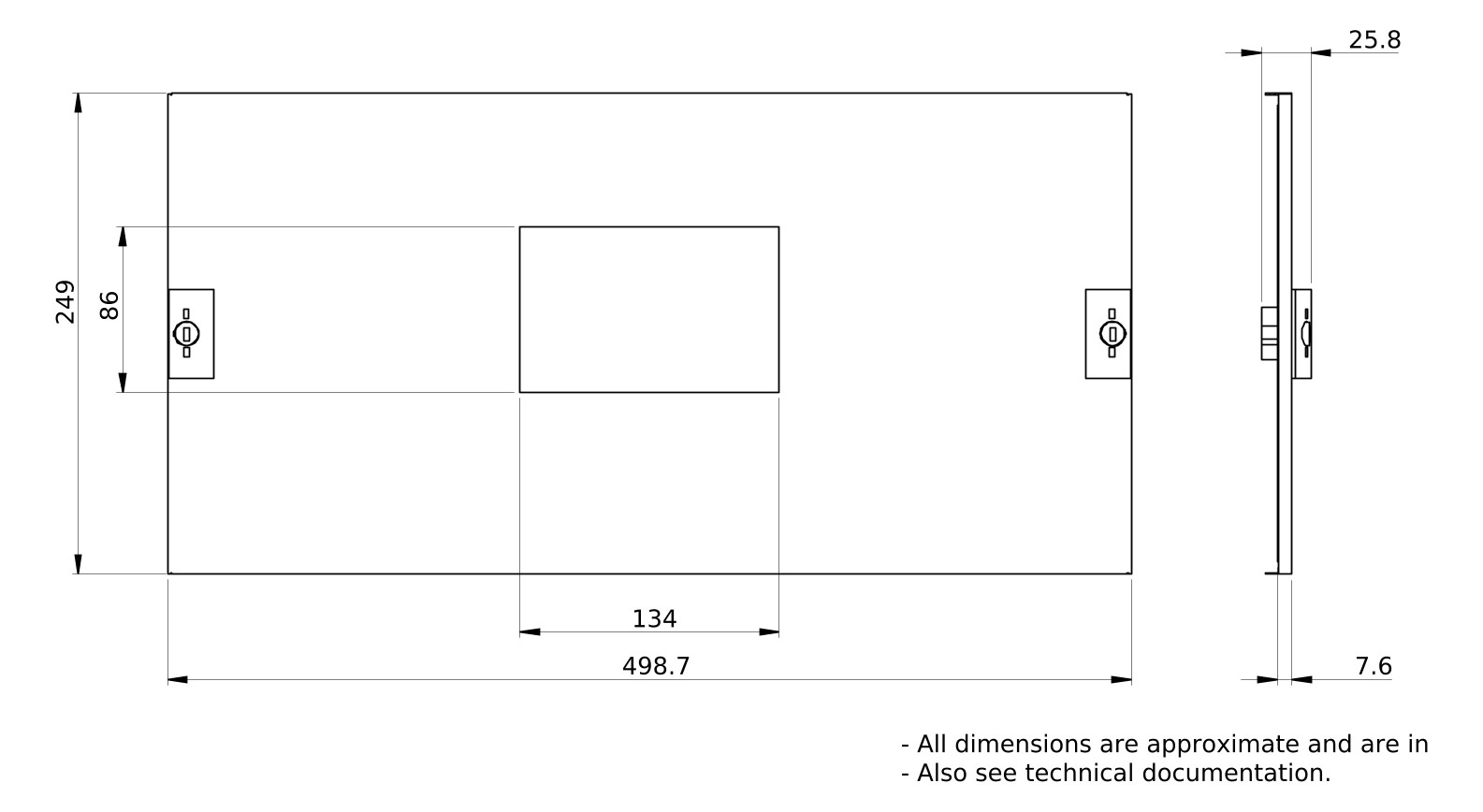 Schrank-Frontplatte 5HE B500xH250mm ST pulverbesch