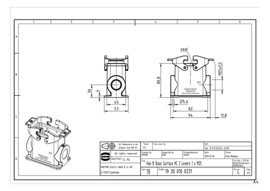 HART Sockelgehäuse M25       19300100231 