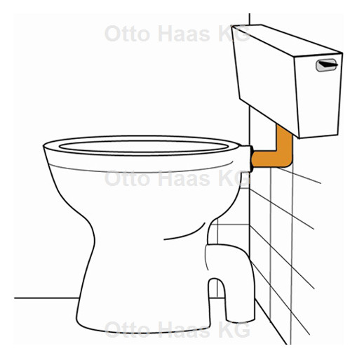 HAAS Spülrohrbogen 390/350 mm, 90Grad, 50/44mm, weiß