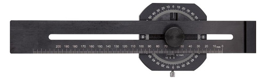 fortis-Präzisions-Streichmass mit Gradmesser - 200mm