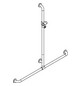 HEWI Duschhandlauf 801 1184 x 1250 mm, lichtgrau, mit verschiebbarer Brausehalterstange
