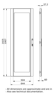 Sichttür IP30 Glas H2000xB650xT30mm