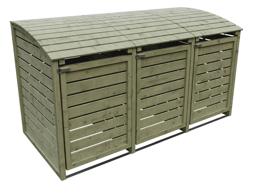 Bild HENRI 3-fach B 225 x T 90 x H 120 cm, kdi-grün inkl. Rückwand Mülltonnenabtrennu - n.a.-0