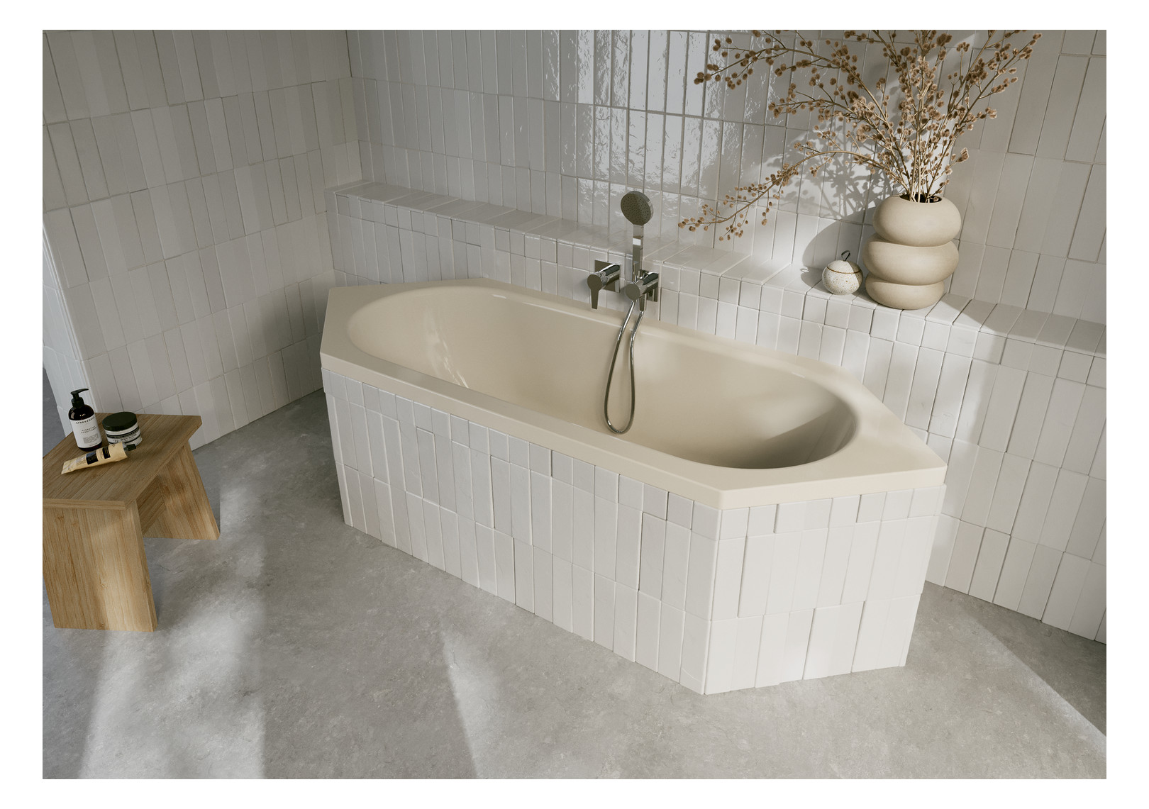 6-Eck-Badewanne BetteStarlet 2060 200x75x42cm, pergamon