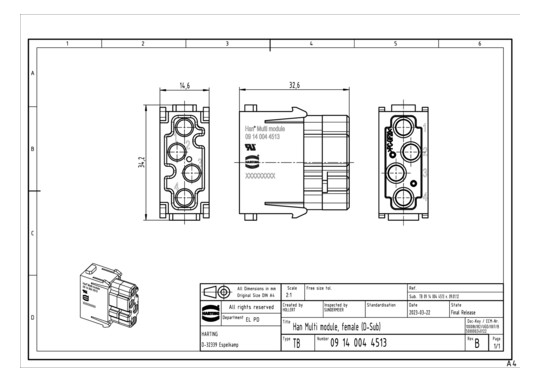 HART HAN 4 MOD BU-C KOAX 2TE 09140044513 