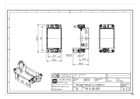 Harting Han Gelenkrahmen     09140100371 