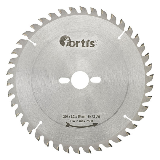 fortis-HW-Tischkreissägeblatt UW 250x3,2x30 mm, 42Z