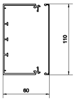 Leitungsführungskanal Kst 60x110x2000mm ver-ws LF-K unbeh RAL9016