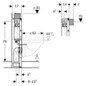 Geberit Wand-WC-Element Duofix BH 82cm, Betätigung oben/vorne, mit Omega UP-Spülkasten 12 cm