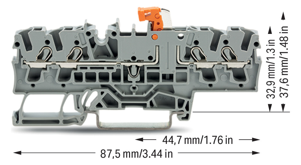 Trennreihenklemme gr Serie 2002 1Etage 0,25-4qmm 16A APL_erf.