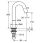 HANSA Waschtisch-Standventil HANSANOVA Style ohne Ablaufgarnitur, Ausladung 94mm, verchromt
