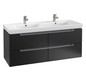 V&B Waschtisch-Unterschrank Subway 2.0 128,7x52x44,9cm, Griff silber matt, black matt lacquer