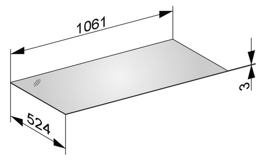KEUCO Abdeckplatte Edition 11 106,1 x 0,3 x 52,4 cm, Cashmere, Glas Cashmere, ESG Glas Unterseite lackiert