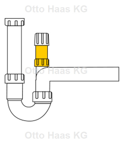 HAAS Gewinde-Verlängerung 1" AG/IG, 62mm, mit Rückflussverhinderer, für Rohrbelüfter, Polypropylen, weiß