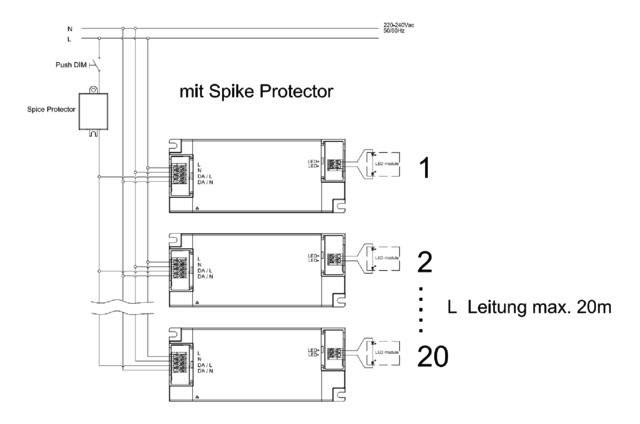 LED-Steuerung 10-38W 1000mA 10-38V IP20 DALI Dimmung DALI Kstgeh dyn