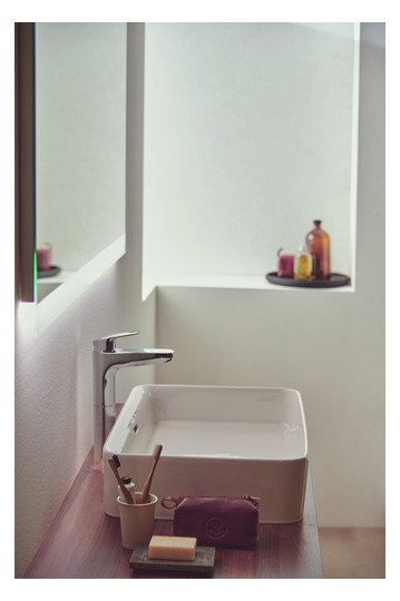 Ideal-Standard Waschtisch-Einhebelmischer CeraFlex chrom, verlängerter Sockel, mit Ablaufgarnitur, Ausladung 140mm