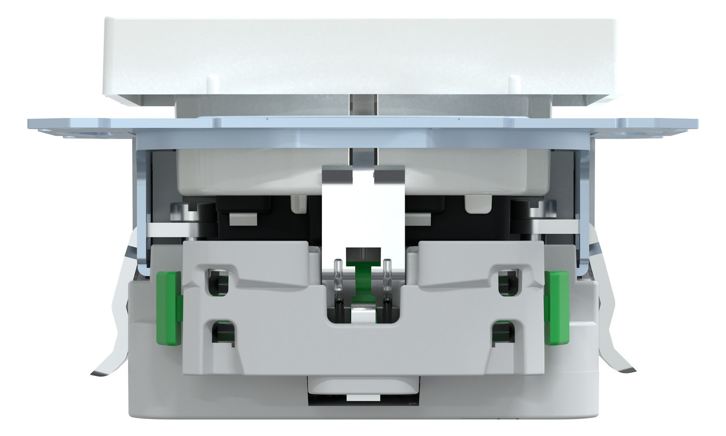 Steckdose 1f akws glz 2USB-A UP m.BS USB IP20 aktivweiß Schutzkontakt Typ F/USB