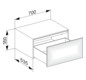 KEUCO Sideboard Edition 11 Planning 70x35x53,5cm, 1 Frontauszug, Innenbeleuchtung, Lack Seidenmatt, Glas Weiß