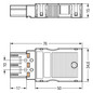 Steckverbinder Gebäude 3p Serie 770 20A Federzug 250V Ø13mm hfr L N PE