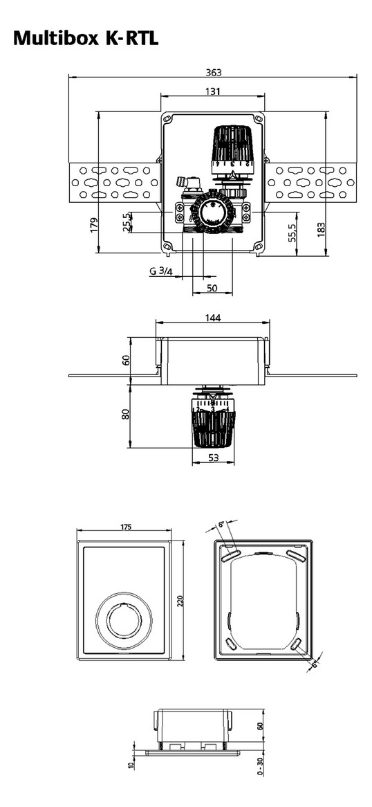 Heimeier Einzelraumregelung Multibox K-RTL UP, mit Thermostatventil und Rücklauftemperaturbegrenzer, weiß