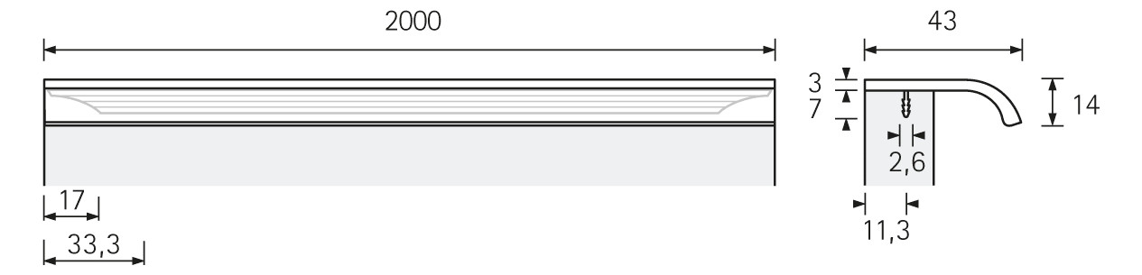 Vermaßte Strichzeichnung