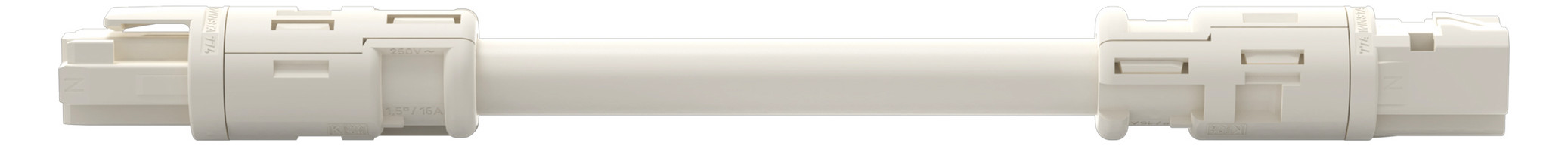 Systemverbindung 3p Serie 774 H05Z1Z1-F 3x2,5qmm L1000mm ws Buchse Stecker hfr Systemverbindung 3p Serie 774 H05Z1Z1-F 3x2,5qmm L1000mm ws Buchse Stecker hfr