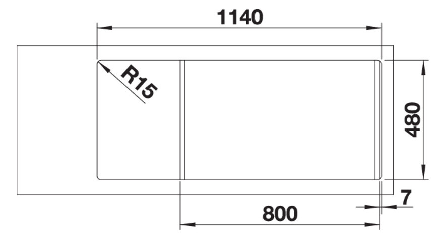 Blanco Spüle LEMIS 8 S-IF 116 x 50 cm, Edelstahl Bürstfinish, reversibel, mit Ablauffernbedienung