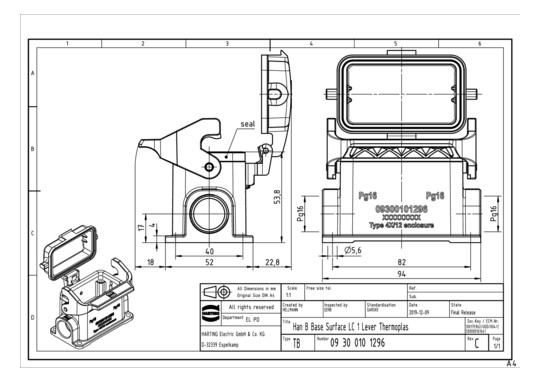 HART Sockelgehäuse           09300101296 