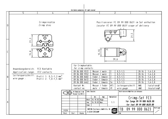 HART DIN-Tool Crimpeinsatz   09990000623 