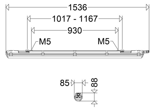 SCHUCH Wannenleuchte Luxano2 16715L FC 
