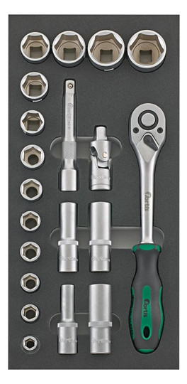 fortis-Werkzeugmodul 1/3 - 20-teilig, Steckschlüssel...