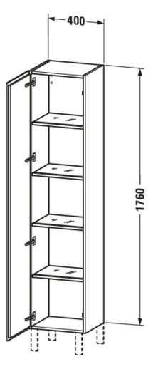 Duravit Hochschrank L-Cube 40x36,3x176cm, Tür links, eiche terra