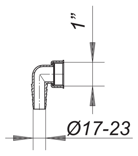 Dallmer Winkelschlauchtülle 1" grau, zu HL 400, 405, 406