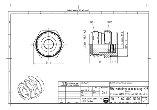 HART UNI HF Dichtverschr. M2 19620005090 