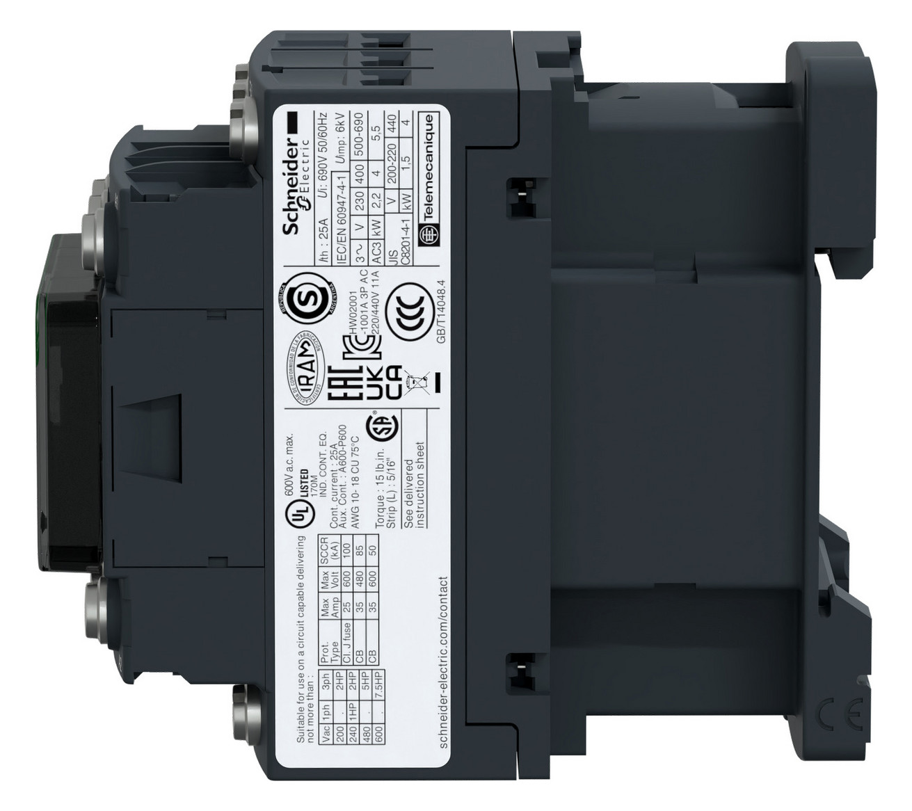 Leistungsschütz 4kW 3S 120VAC 9A 1S+1Ö/Hilf