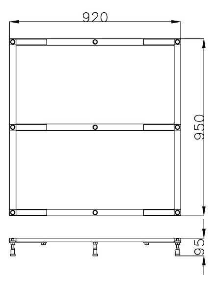Hoesch Untergestell Muna für 100 x 100 cm Hoesch Untergestell Muna für 100 x 100 cm